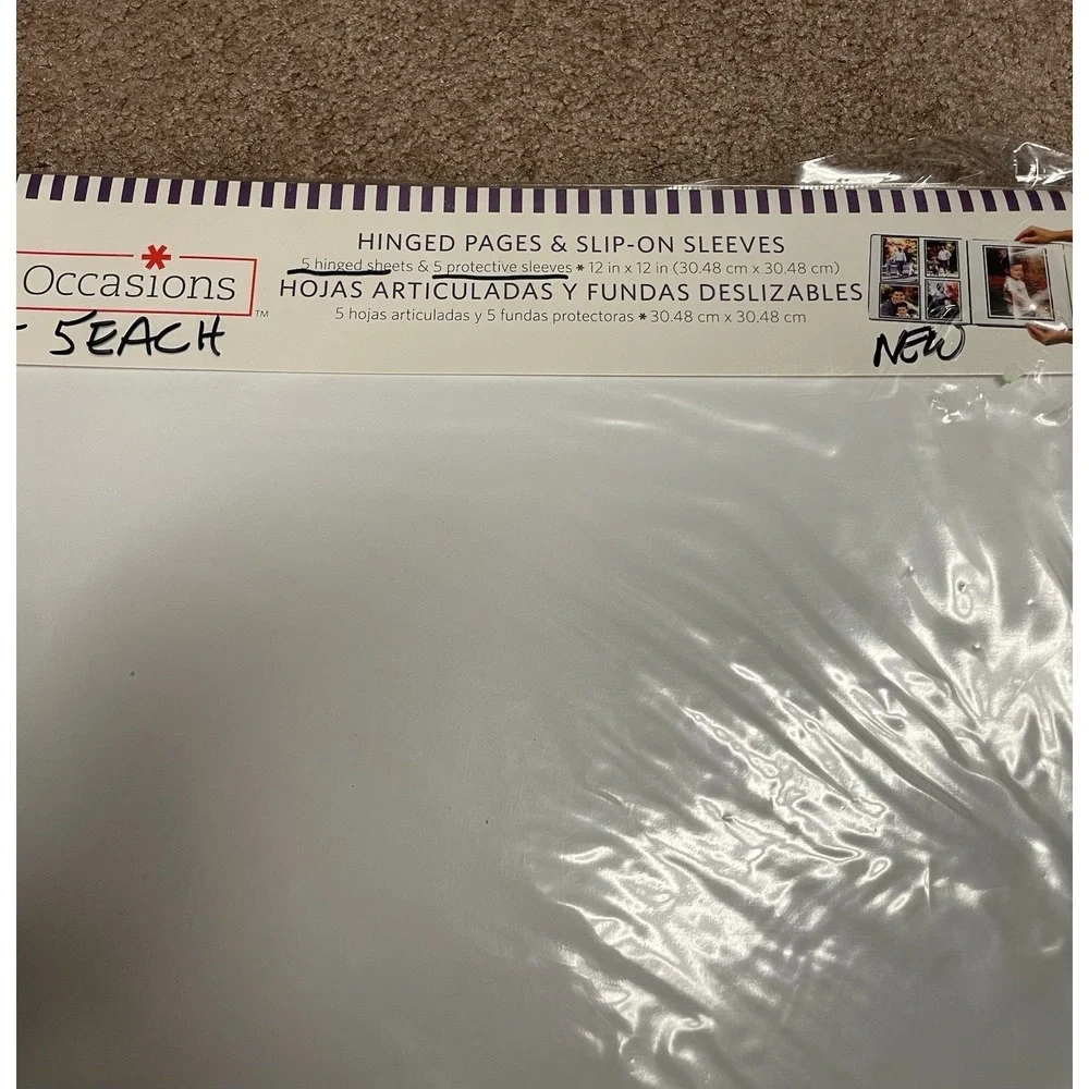 Best Occasions 5 Hinged Page Refills &‎ Slip On 5 Protective Sleeves New